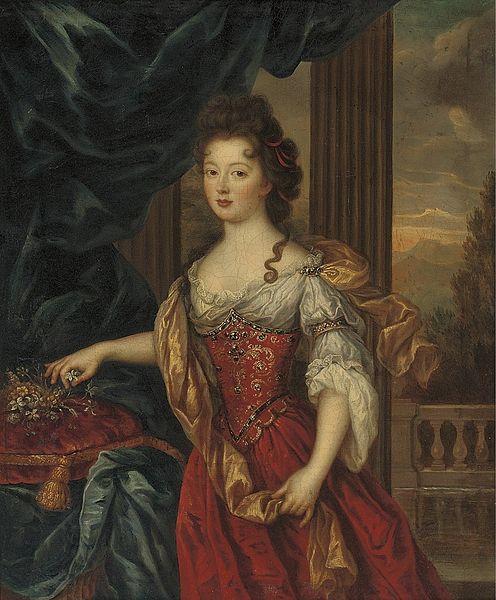 Pierre Mignard Marie Therese de Bourbon dressed in a red and gold gown China oil painting art